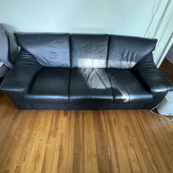 black leather couch 