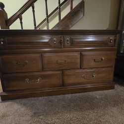 Vintage 1970's Triple Dresser With Mirror