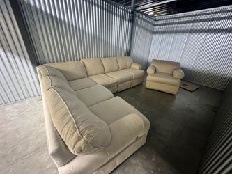 Kevin Charles Sectional Beige Couch & Armchair Set