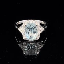 14k White Gold Aquamarine Ring