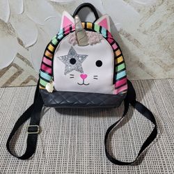 Betsey Johnson Mini Backpack Black Bag Purse Rainbow Cat Unicorn Luv Betsey Cute