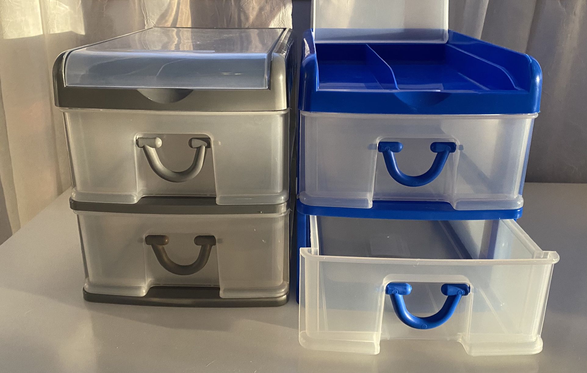 Plastic drawers -desktop organizer-$8 for both