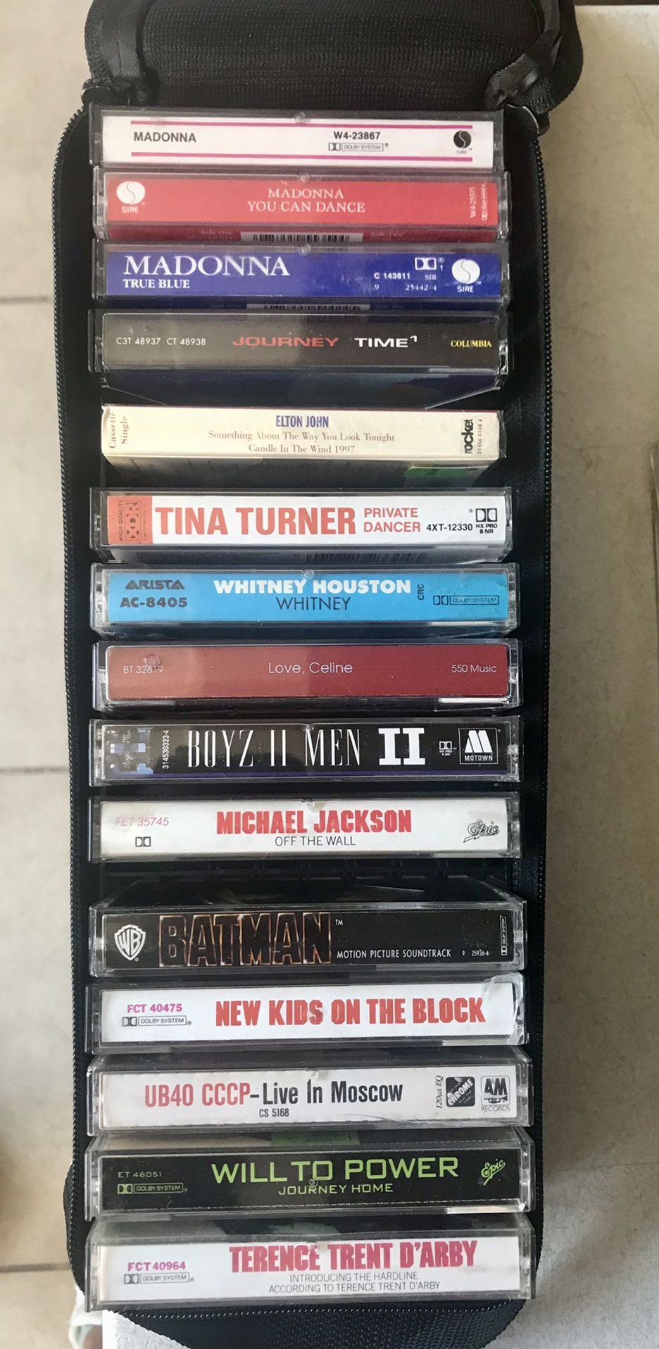 15 Vintage Pop/Rock Cassette Tapes With Case