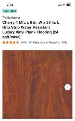 72 SF. TrafficMaster Cherry Grip Strip Water Resistant Luxury Vinyl Plank Flooring