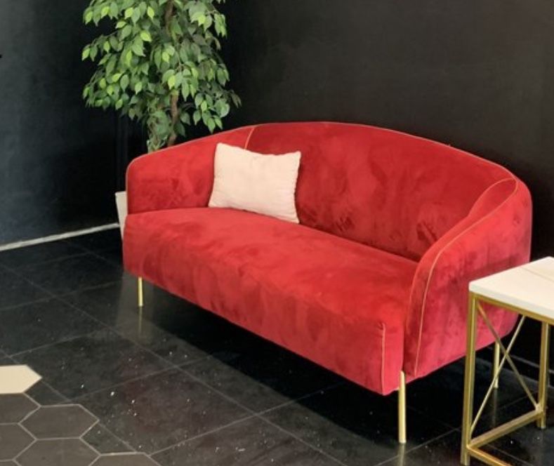 Red VELVET Couch