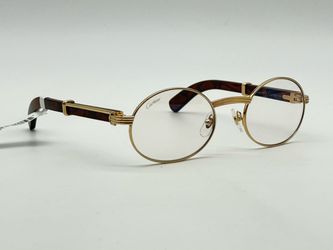 PREMIERE DE CARTIER BROWN WOOD OVAL EYEGLASSES SUNGLASSES NEW 100% GENUINE $3600
