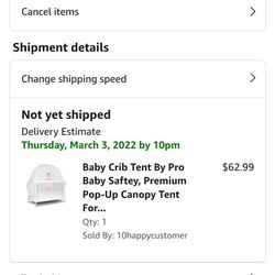 Baby Crib Tent Nursing Bed New In Box