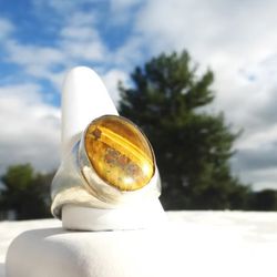 Sterling Silver Tiger Eye Ring Size 13