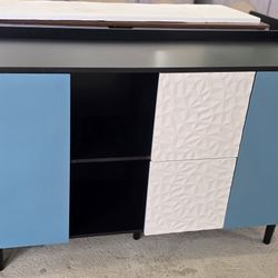 Sideboard Storage Cabinet with Drawers and Door Credenza for Living Room, Entryway 