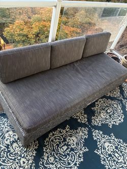 Outdoor Wicker Patio Sofa with Cushions