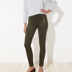 Loft Olive Ponte Skinny Women’s Pants & Zip Pockets size S casual