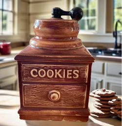 Vintage McCoy Pottery 1960s Coffee Grinder Cookie Jar 10"