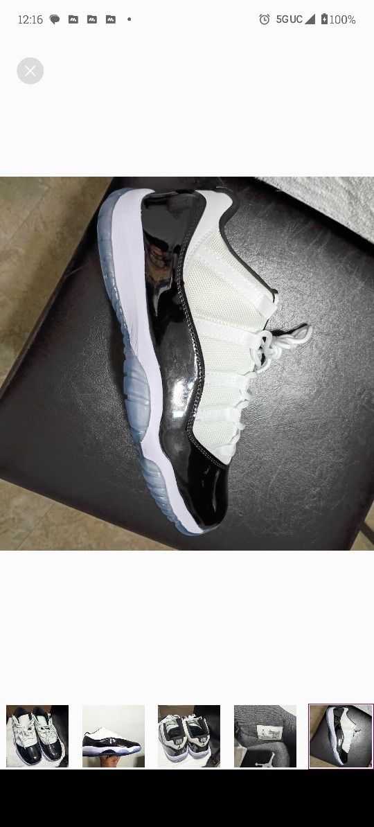 Air Jordan 11 Retro Low White/ Black Sz 12 New