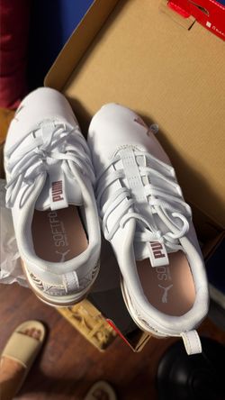 Puma white & brown sneakers