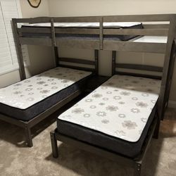 Triple Bunk Bed Frame With Mattresses 