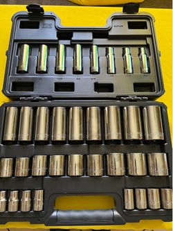 Westward 1/2 drive 3/8 to 1- 3/8 socket set
