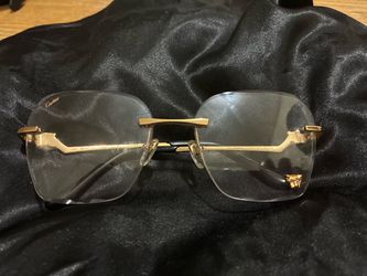 Cartier Panthere Rimless Sunglasses Gold
