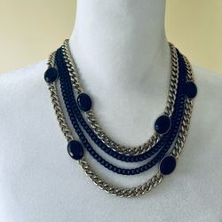 Vintage statement multi- strand layered necklace