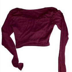 red cropped long sleeve