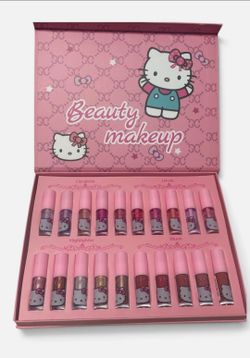 New Hello Kitty Beauty Makeup Set lip gloss lip oil, highlighters and blush