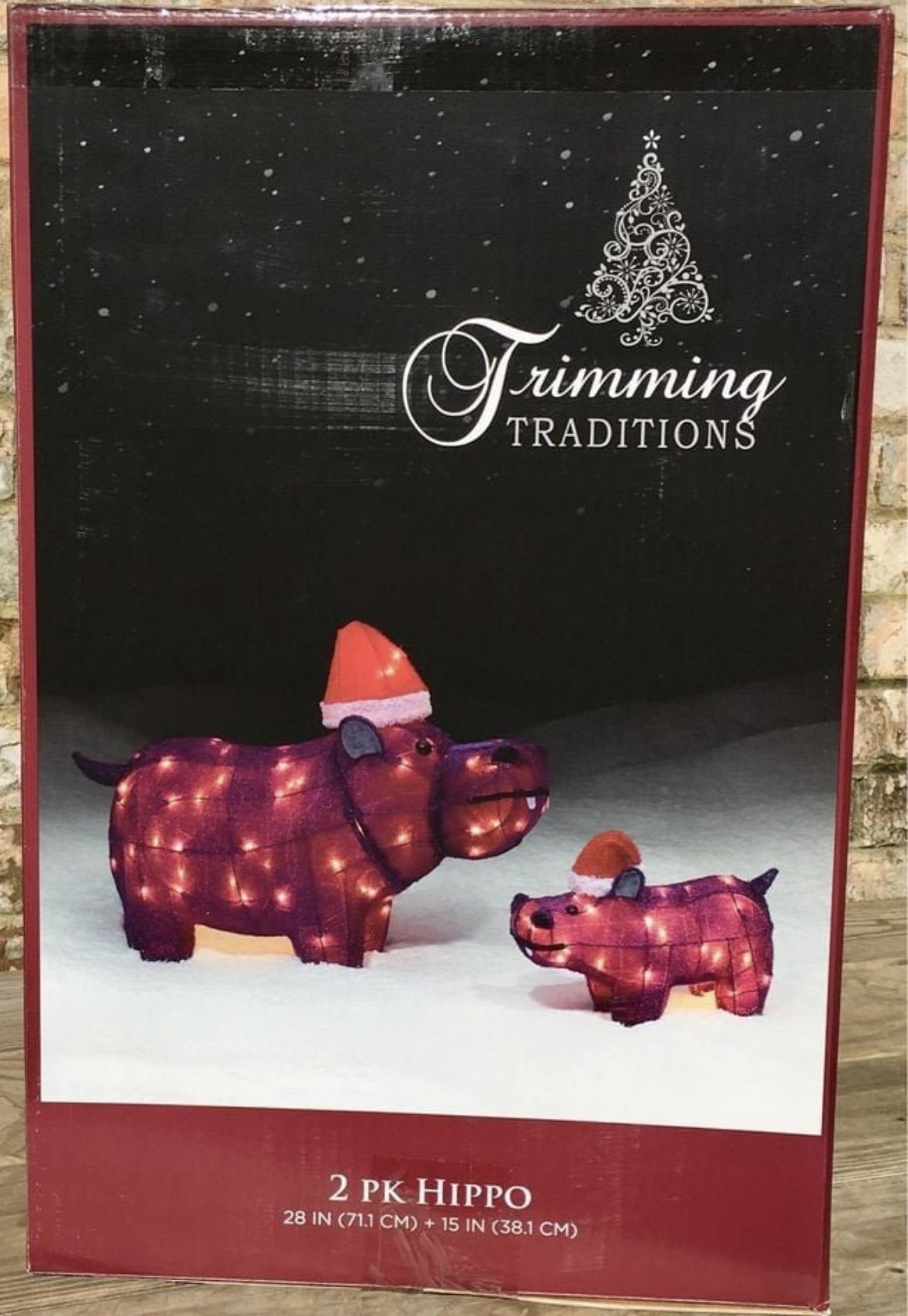 NEW Christmas Lights 2pk Hippos Yard Decor