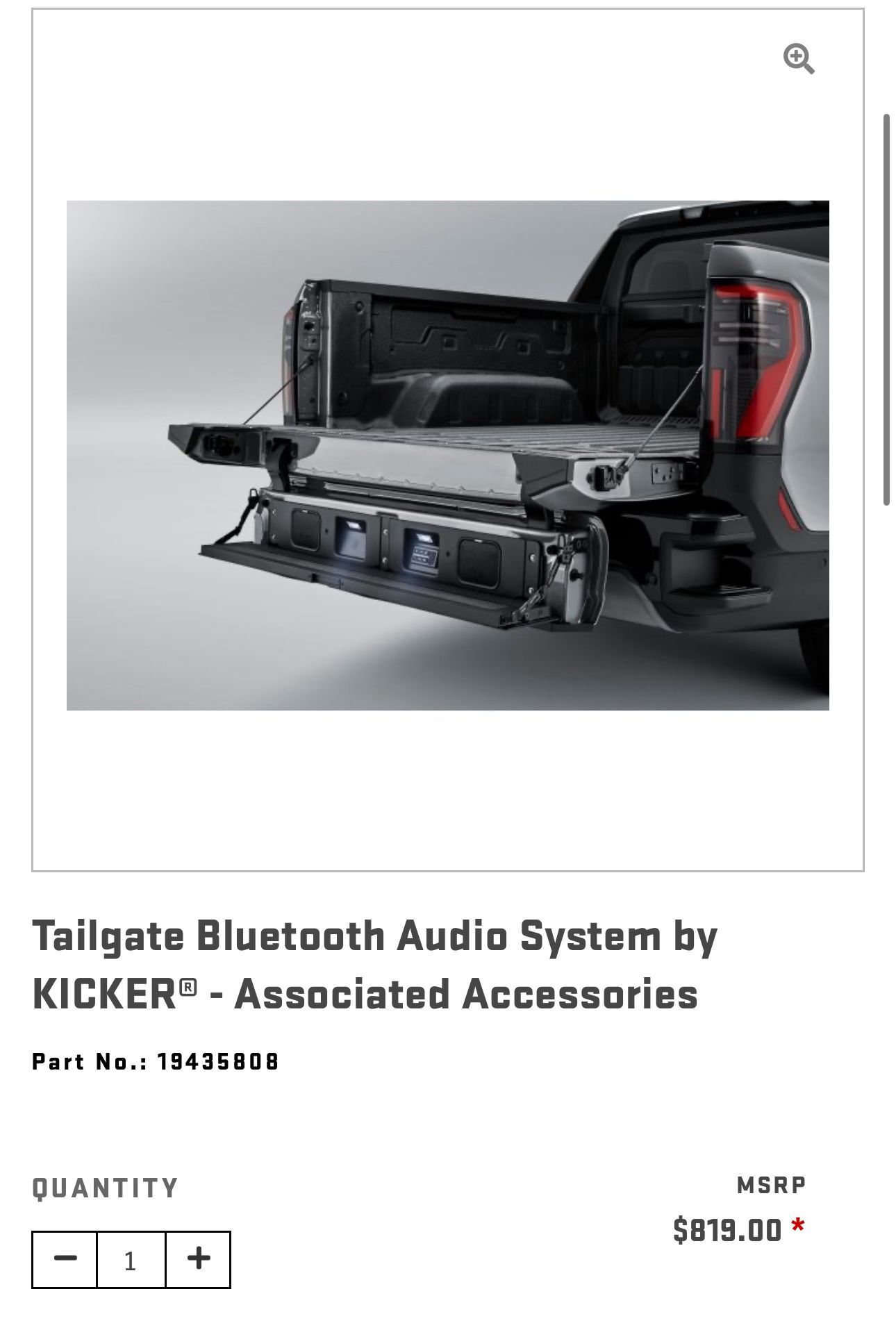 Tailgate Bluetooth Audio System by KICKER® - Associated Accessories Part No.: 1(contact info removed)