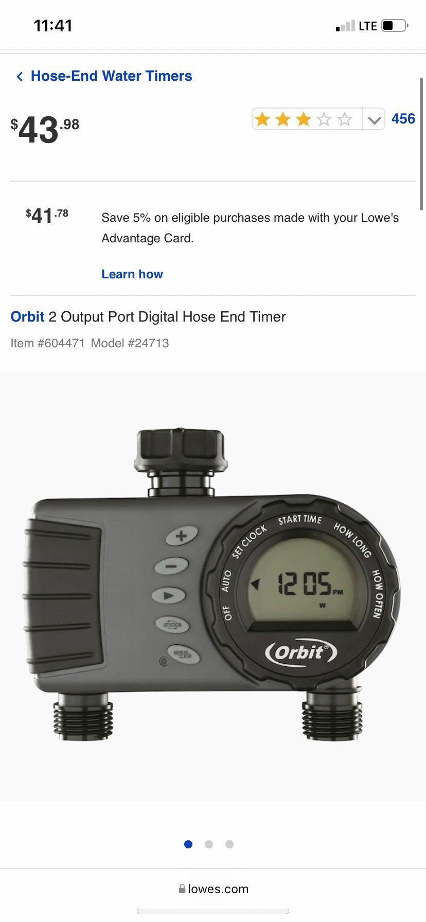 Orbit 2 Output Port Digital Hose End Timer