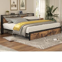 King Size Bed Frame With Drawers 