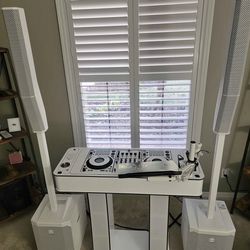 COMPLETE MOBILE DJ SETUP!! Danny Max Infinity L DJ booth with Totems..