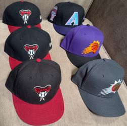 New Era Fitted Hats Size 7 1/2 - 7 5/8 Diamondbacks Suns Phoenix Arizona