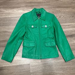 Green Leather Jacket 