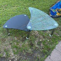Glass Swing Table Into Two Wheels Perfect