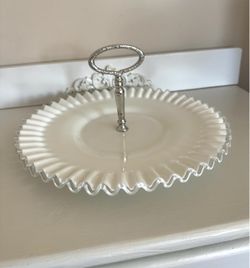Vintage Fenton Milk Glass Platter
