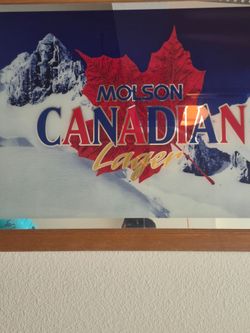 Molson Canadian beer glass sign