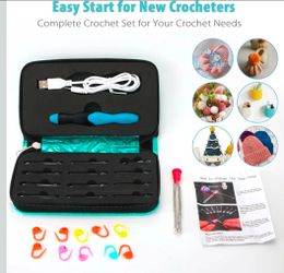 Complete Crochet Hook Set with Lighted Handle