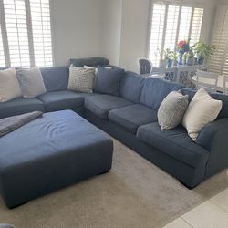Sectional Couch W/ Pillows & Ottoman