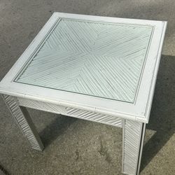 Gorgeous 1970s Vintage Hollywood Regency Faux Bamboo Pencil Reed Square Coffee Table
