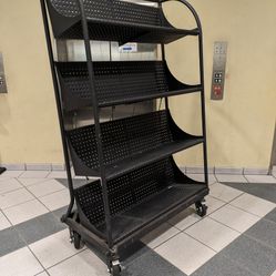 7 Ft Tall Heavy Duty Mobile Utility Cart  Storage Shelf 