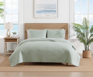 Tommy Bahama Cotton Reversible King Quilt with 2 Shams