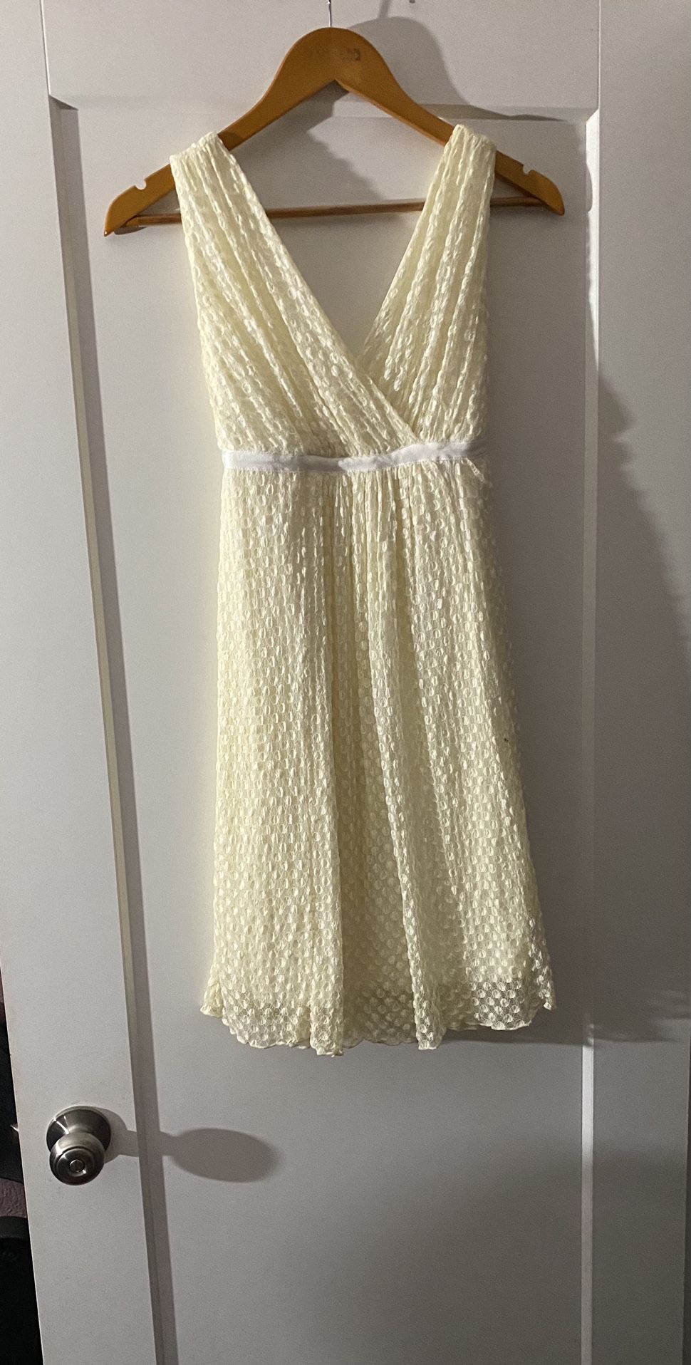 Elegant Off White Knee Length, Sleaveless Dress Size Small NWOT