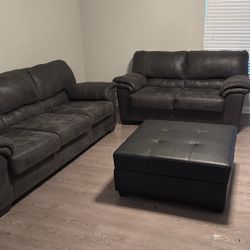3 Piece Dark Grey Couch Set