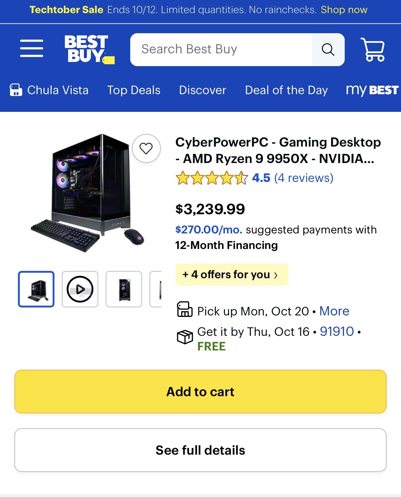 Cyberpower PC w/ keyboard & mouse 