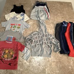 Boys 3T Clothes Lot- 16 Pc- Sweatpants Jacket Shorts Graphic T Shorts Dinosaur Mickey House Ninja Turtles Spider-Man Toy Story 