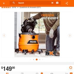 New RIDGID SHP VAC  Full kit & accessories  WET / DRY / , and  BLOWER IN 1