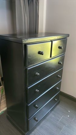 6 drawers, dresser, color, black