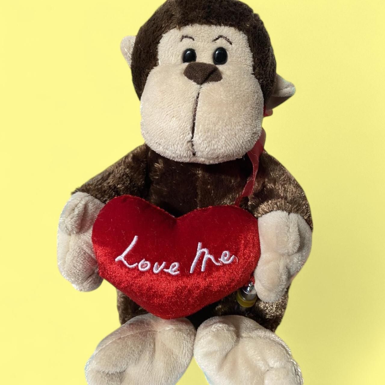 Y2K Vintage Plush Monkey With Embroidered Heart