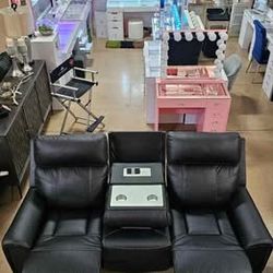New!!! Reclining Sofa With Drop Down Table And Reclining Loveseat!!!
