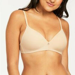 NWT MONTELLE Wirefree Tshirt Bra #9317 Nude Beige 40D Convertible Straps