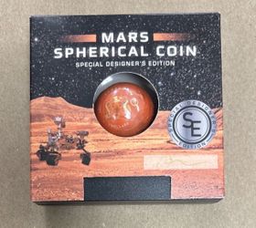 2021 Barbados Mars 1 Oz Silver Spherical 3D Coin Designer's Special Edition /300