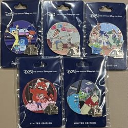 D23 Exclusive LE 1000-Pixar Animation Studios 40th Anniversary-5 Pins (IN HAND)